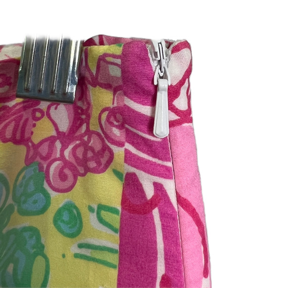 Lilly Pulitzer Women's Jungle Patchwork Skort Faux Wrap Mini Skirt Pink Cotton 6 - Picture 7 of 12